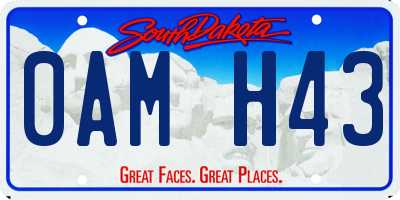 SD license plate 0AMH43