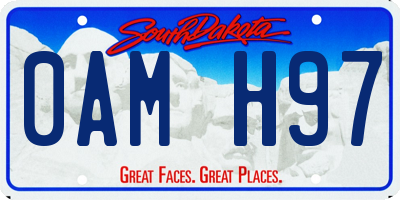 SD license plate 0AMH97