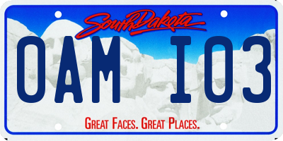 SD license plate 0AMI03