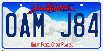 SD license plate 0AMJ84