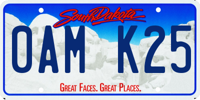 SD license plate 0AMK25