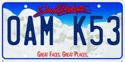 SD license plate 0AMK53