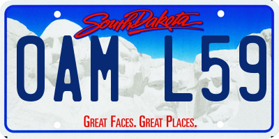 SD license plate 0AML59