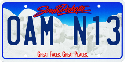 SD license plate 0AMN13