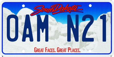 SD license plate 0AMN21