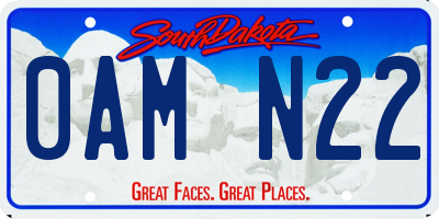 SD license plate 0AMN22