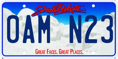 SD license plate 0AMN23