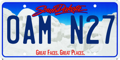 SD license plate 0AMN27