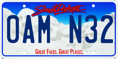 SD license plate 0AMN32