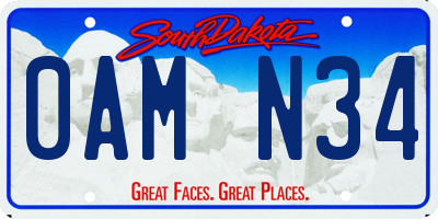 SD license plate 0AMN34