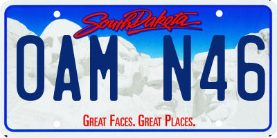 SD license plate 0AMN46