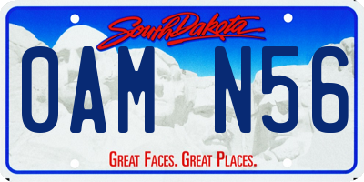 SD license plate 0AMN56