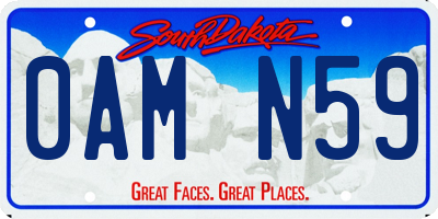 SD license plate 0AMN59