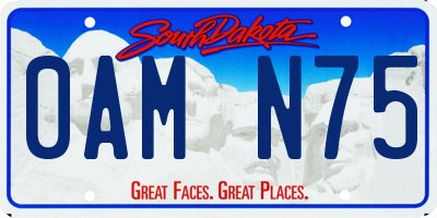 SD license plate 0AMN75