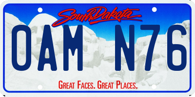 SD license plate 0AMN76