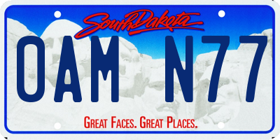 SD license plate 0AMN77