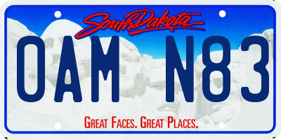 SD license plate 0AMN83