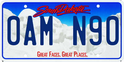 SD license plate 0AMN90