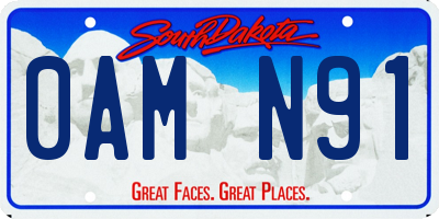 SD license plate 0AMN91