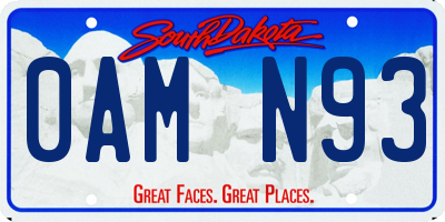 SD license plate 0AMN93