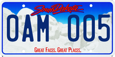 SD license plate 0AMO05
