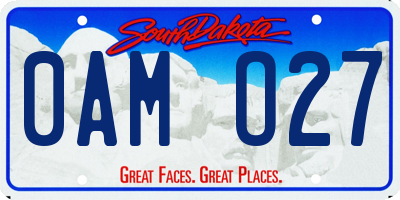 SD license plate 0AMO27