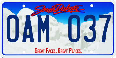 SD license plate 0AMO37