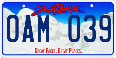 SD license plate 0AMO39