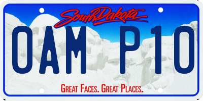 SD license plate 0AMP10