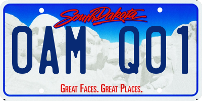 SD license plate 0AMQ01