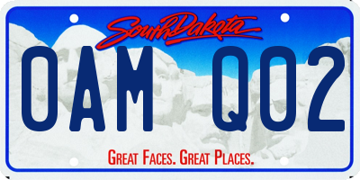 SD license plate 0AMQ02