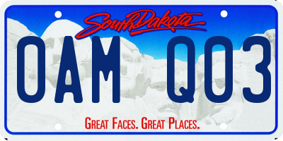 SD license plate 0AMQ03