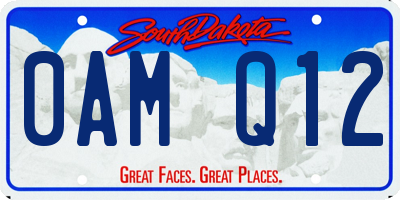 SD license plate 0AMQ12