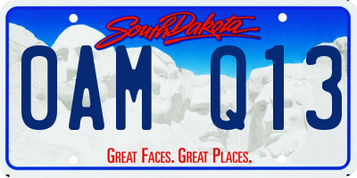 SD license plate 0AMQ13