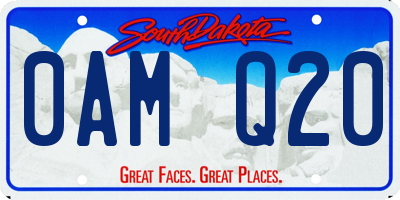 SD license plate 0AMQ20