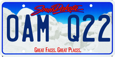 SD license plate 0AMQ22