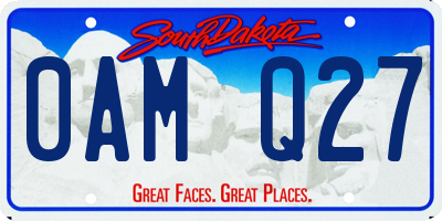 SD license plate 0AMQ27