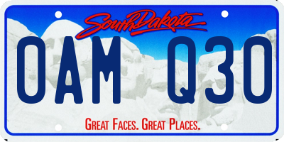 SD license plate 0AMQ30
