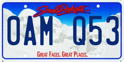 SD license plate 0AMQ53