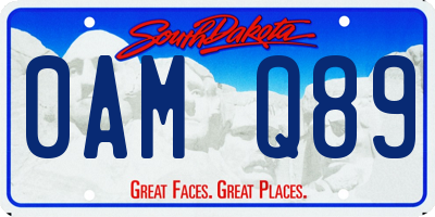 SD license plate 0AMQ89