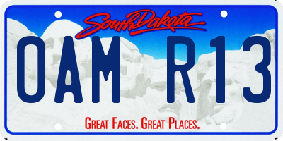 SD license plate 0AMR13