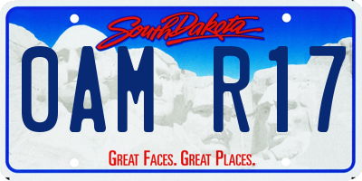 SD license plate 0AMR17