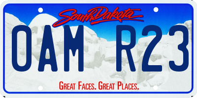 SD license plate 0AMR23