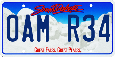 SD license plate 0AMR34