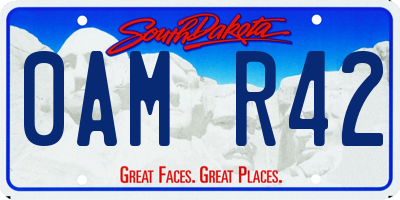 SD license plate 0AMR42