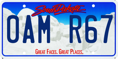 SD license plate 0AMR67