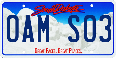 SD license plate 0AMS03