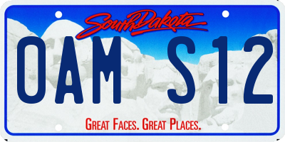 SD license plate 0AMS12