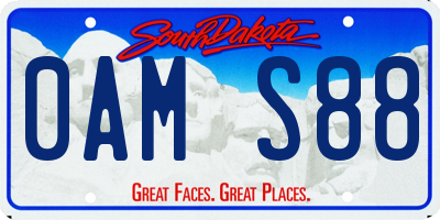 SD license plate 0AMS88