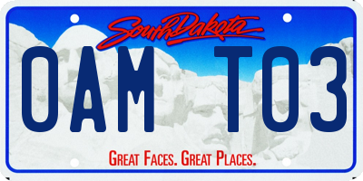 SD license plate 0AMT03